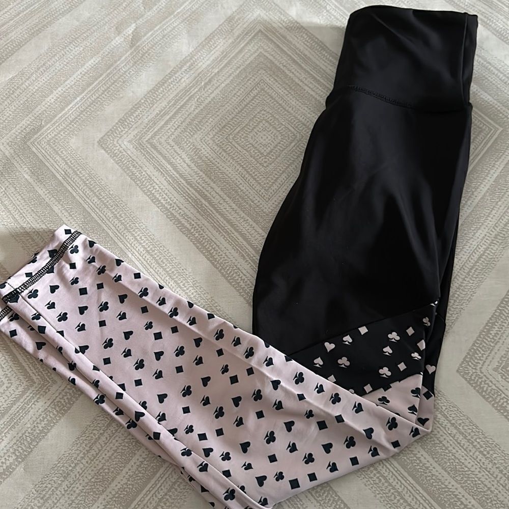 Strut This Woman’s Black & Light Pink with Suits of Cards Leggings